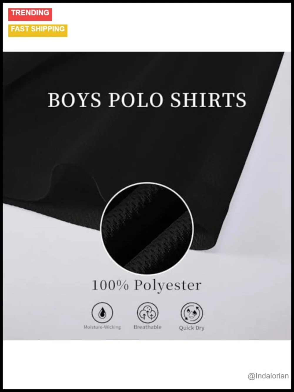 3 Pack Boys Polo Shirts - Quick Dry Mesh Short Sleeve Golf School Uniform Top